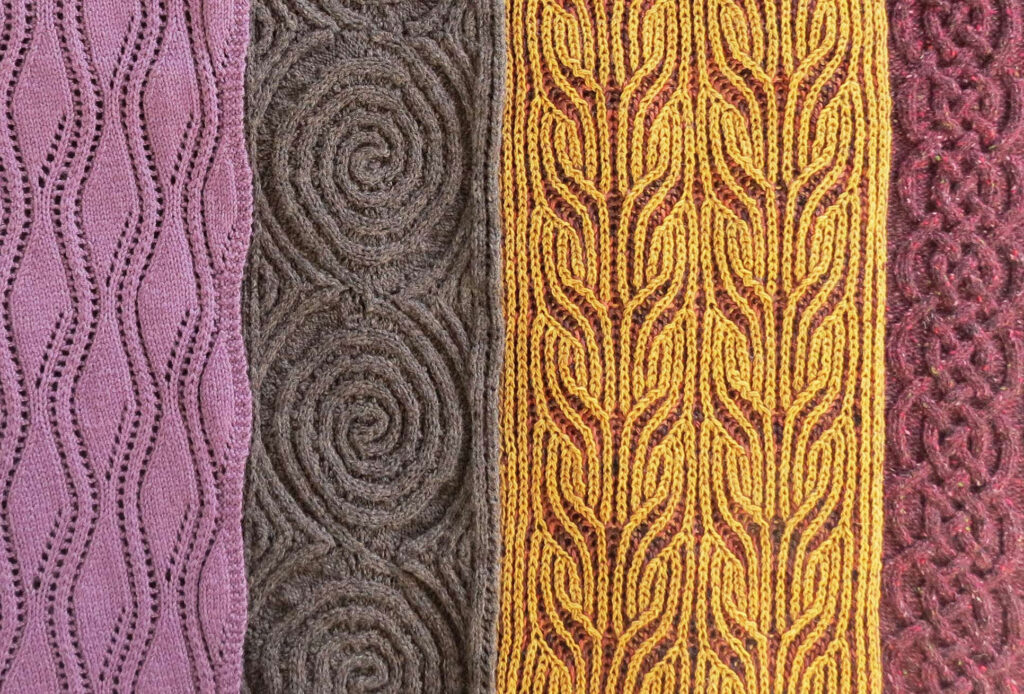 vêtements en laine, différentes textures tricotées main