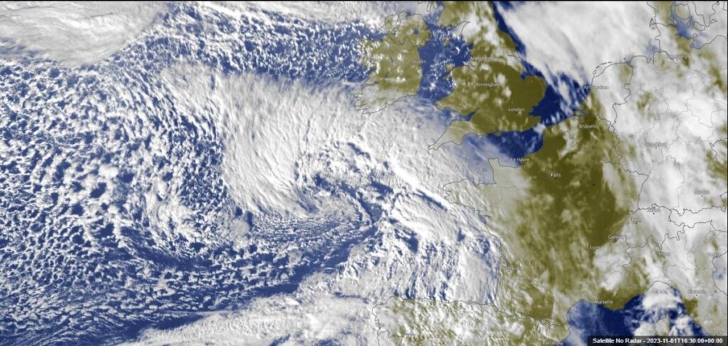 Brittany's storm Ciaran photo satellite