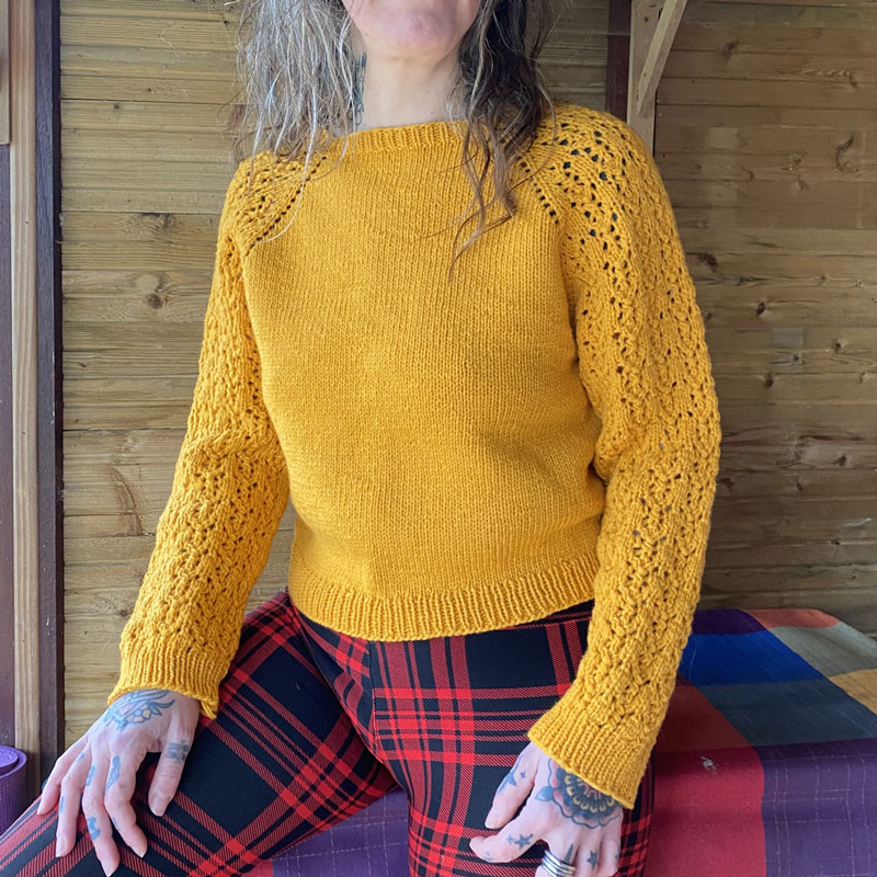 Pull en laine Femme Primavera sur modèle La laine de Galeine